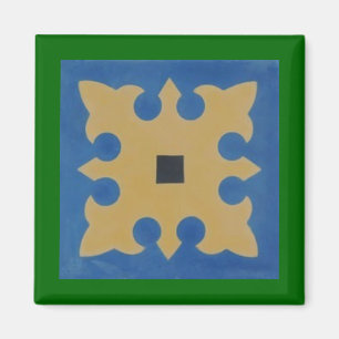 Mexicaanse Tile Greeen Blue Tan Magneet