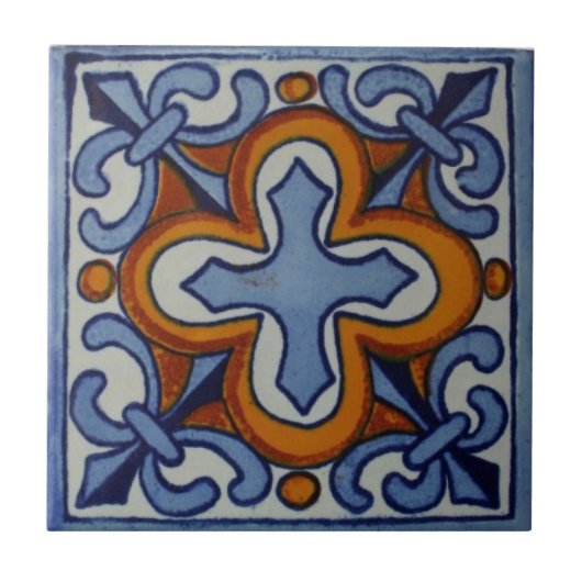 Mexicaanse Tiles Hand Painted Backsplash 4 Tegeltje (Voorkant)