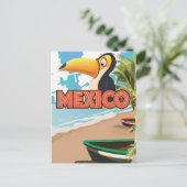 Mexicaanse Toekan Strand Reisposter. Briefkaart (Staand voorkant)