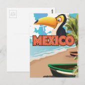 Mexicaanse Toekan Strand Reisposter. Briefkaart (Voorkant / Achterkant)