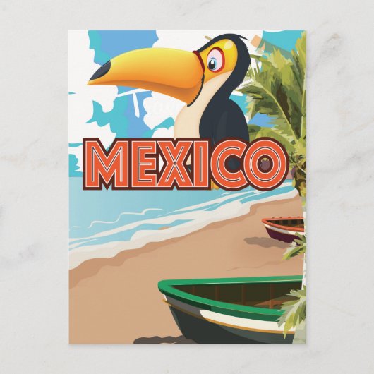 Mexicaanse Toekan Strand Reisposter. Briefkaart (Voorkant)