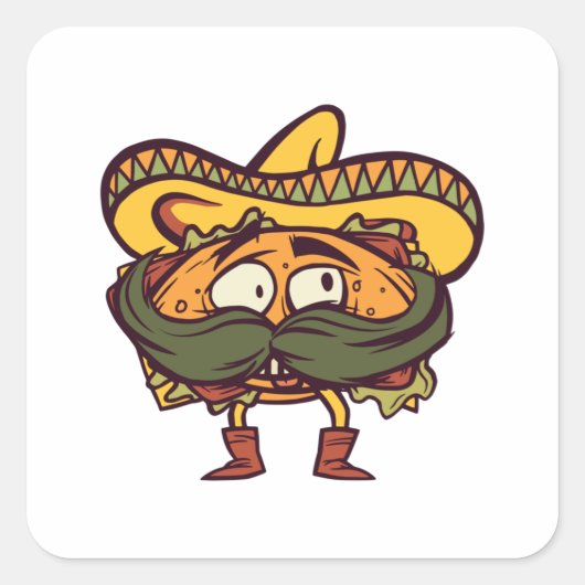 Mexicaanse torta vierkante sticker (Voorkant)