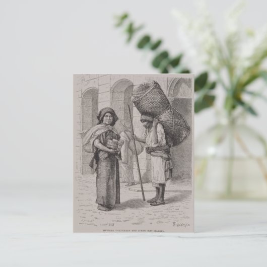 Mexicaanse tortillera en stromatverkoper briefkaart (Staand voorkant)