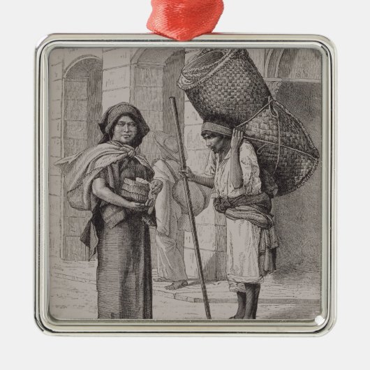 Mexicaanse tortillera en stromatverkoper metalen ornament (Voorkant)