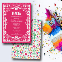 Mexicaanse traditionele bloemenfeest roze babyshow