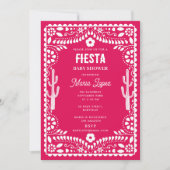 Mexicaanse traditionele bloemrijke fiesta roze bab kaart (Voorkant)