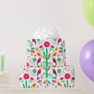 Mexicaanse traditionele bloemrijke volkskunst held cadeaupapier