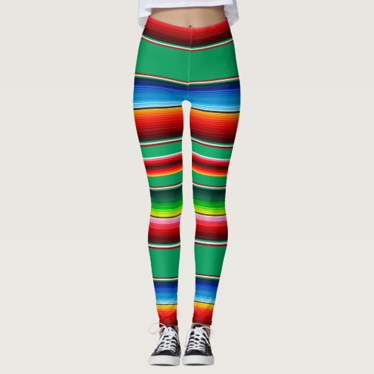 Mexicaanse traditionele Zarape Colorful-Leggings Leggings (Voorkant)