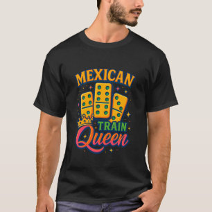 Mexicaanse Trein Koningin Domino Speler Domino's L T-shirt