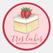 Mexicaanse Tres Leches Cake Dessert Zelfgemaakt Ge Ronde Sticker (Voorkant)