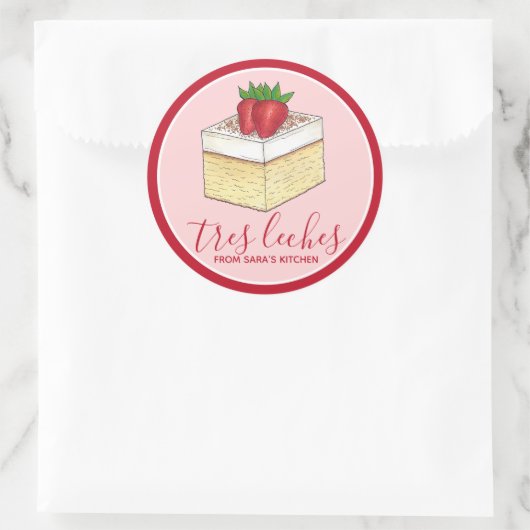 Mexicaanse Tres Leches Cake Dessert Zelfgemaakt Ge Ronde Sticker (Tas)