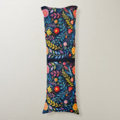 Mexicaanse Tribal blauw tapestry bloemenbody kusse Lichaamskussen (Voorkant Verticaal)