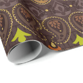 Mexicaanse Tribal Bruin Goud Groen Cadeaupapier (Rol Hoek)
