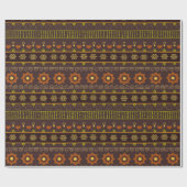 Mexicaanse Tribal Bruin Goud Groen Cadeaupapier (Vlak)