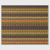 Mexicaanse Tribal Bruin Goud Groen Cadeaupapier (Vlak)