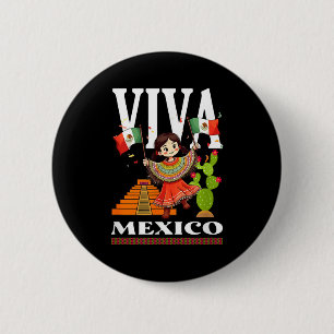 Mexicaanse trots vlag Mexico wortels erfgoed Mexic Ronde Button 5,7 Cm