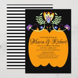 Mexicaanse Trouwfeest Folk Bloem | Halloween Pompo Kaart