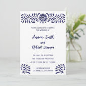 Mexicaanse trouwuitnodiging voor Talavera Aankondiging (Staand voorkant)