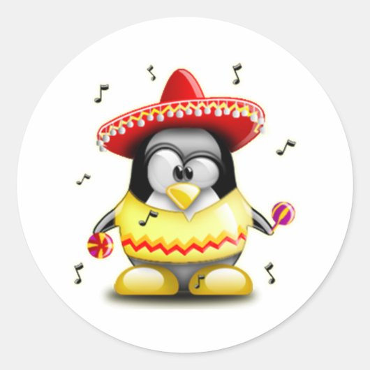 Mexicaanse Tux Ronde Sticker (Voorkant)