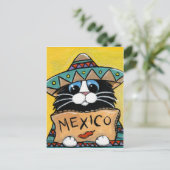 Mexicaanse Tuxedo Cat Hitchhiker Briefkaart (Staand voorkant)