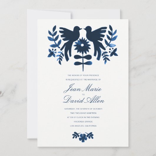 Mexicaanse uitnodiging tot weddenschap Otomi - mar (Voorkant)