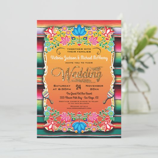 Mexicaanse uitnodiging voor een goudweddenschap (Staand voorkant)