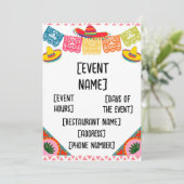 Mexicaanse uitnodiging voor evenement in restauran (Staand voorkant)