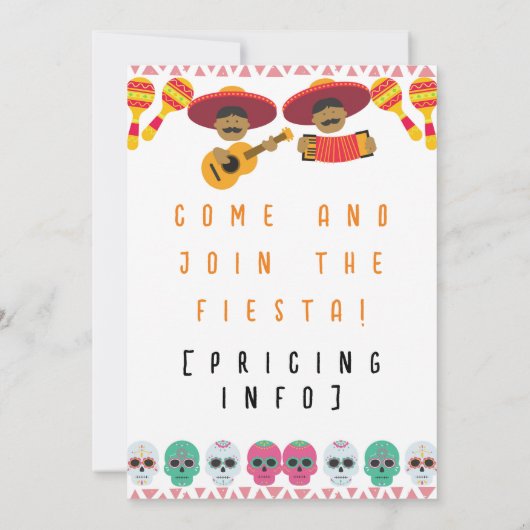 Mexicaanse uitnodiging voor evenement in restauran (Achterkant)