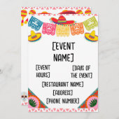 Mexicaanse uitnodiging voor evenement in restauran (Voorkant / Achterkant)