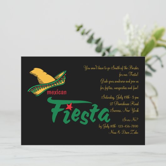 Mexicaanse uitnodiging voor Fiesta (Staand voorkant)