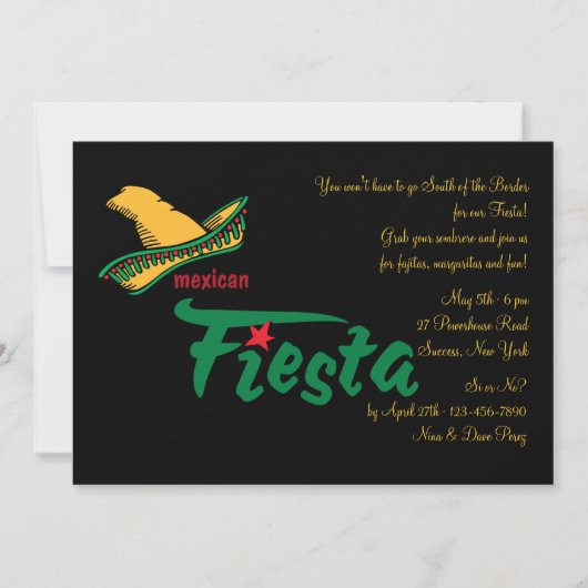 Mexicaanse uitnodiging voor Fiesta (Voorkant)