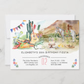 Mexicaanse uitnodiging voor Fiesta Birthday Party (Voorkant)