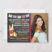 Mexicaanse uitnodiging voor Fiesta Birthday Party (Voorkant)