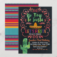 Mexicaanse uitnodiging voor Fiesta Birthday Party