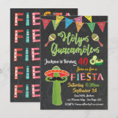 Mexicaanse uitnodiging voor Fiesta Birthday Party (Voorkant / Achterkant)