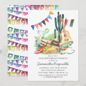Mexicaanse uitnodiging voor Fiesta Birthday Party (Voorkant / Achterkant)