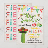 Mexicaanse uitnodiging voor Fiesta Birthday Party (Voorkant / Achterkant)