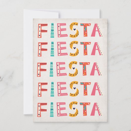 Mexicaanse uitnodiging voor Fiesta Birthday Party (Achterkant)