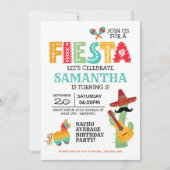 Mexicaanse uitnodiging voor Fiesta Birthday Party (Voorkant)