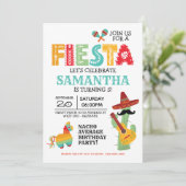 Mexicaanse uitnodiging voor Fiesta Birthday Party (Staand voorkant)