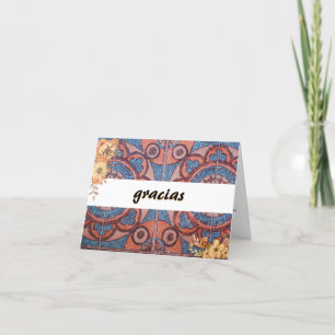 mexicaanse unieke kleurrijke gracias eenvoudig Spa Bedankkaart
