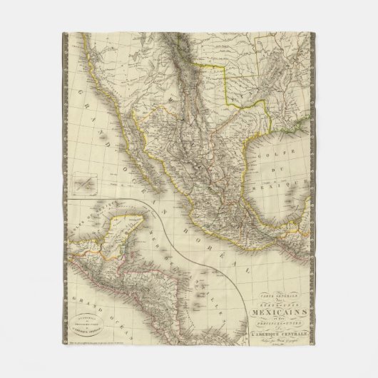 Mexicaanse Verenigde Staten, Midden-Amerika Fleece Deken (Voorkant)
