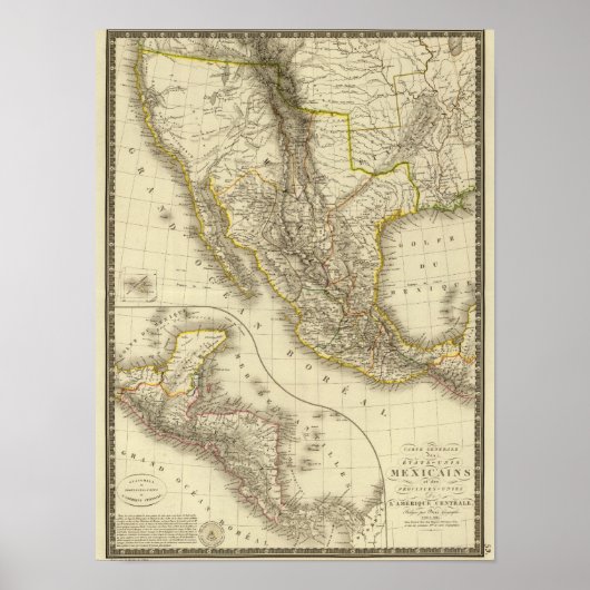Mexicaanse Verenigde Staten, Midden-Amerika Poster (Voorkant)