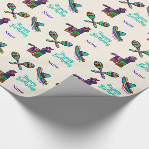 Mexicaanse Verjaardag of Fiesta Gift Wrap Personal Cadeaupapier