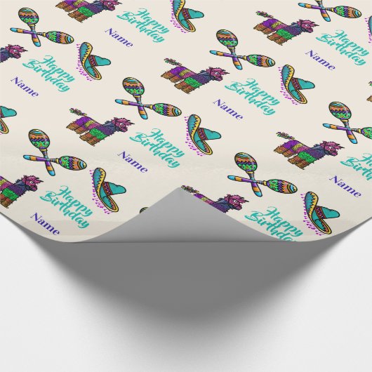 Mexicaanse Verjaardag of Fiesta Gift Wrap Personal Cadeaupapier (Hoek)