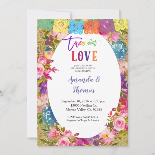 Mexicaanse verlovingsfeest Uitnodiging (Voorkant)
