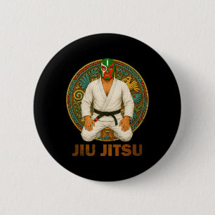 Mexicaanse vintage stijl Jiu Jitsu Lucha Libre Mas Ronde Button 5,7 Cm