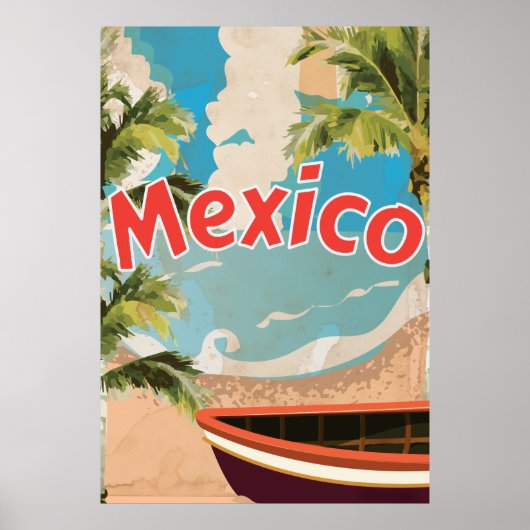 Mexicaanse vintage vakantieposter poster (Voorkant)