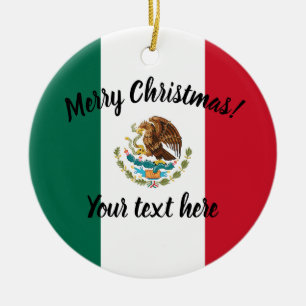 Mexicaanse vlag aangepast kerstboomversiering keramisch ornament