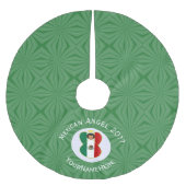 Mexicaanse vlag Angel Green White Year Jouw naam Kerstboom Rok (Voorkant)